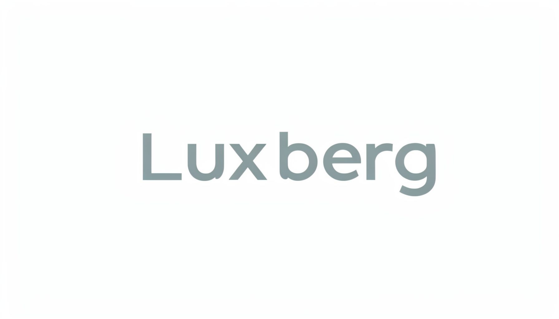 Логотип Luxberg — лаконичный знак на белом фоне, спокойные нейтральные тона
